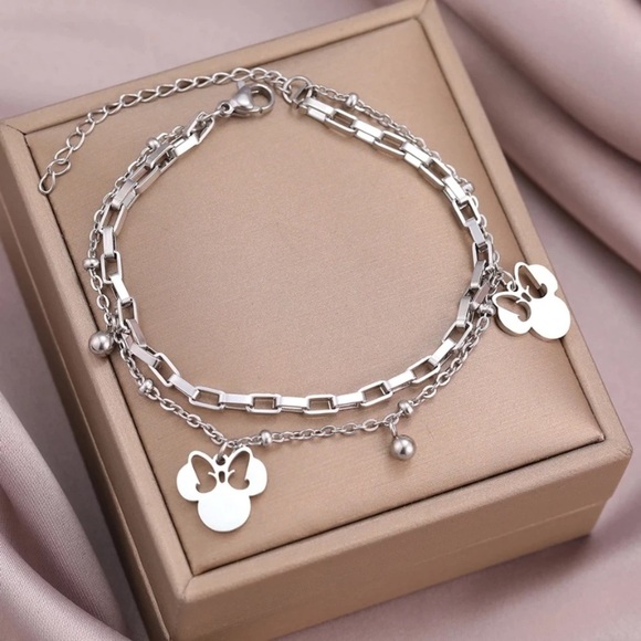 NEW Silver Stainless Steel Mouse Bracelet - Picture 1 of 3